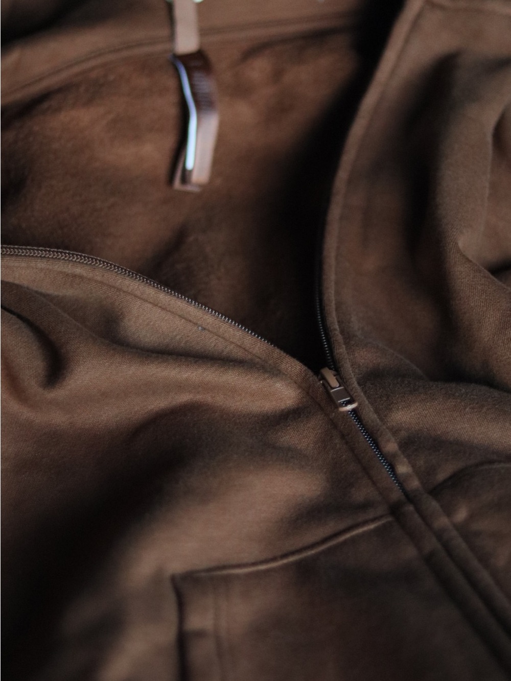 SKIMS Brown Full-Zip Utility Hoodie with Chest Logo - Picture 7 of 11